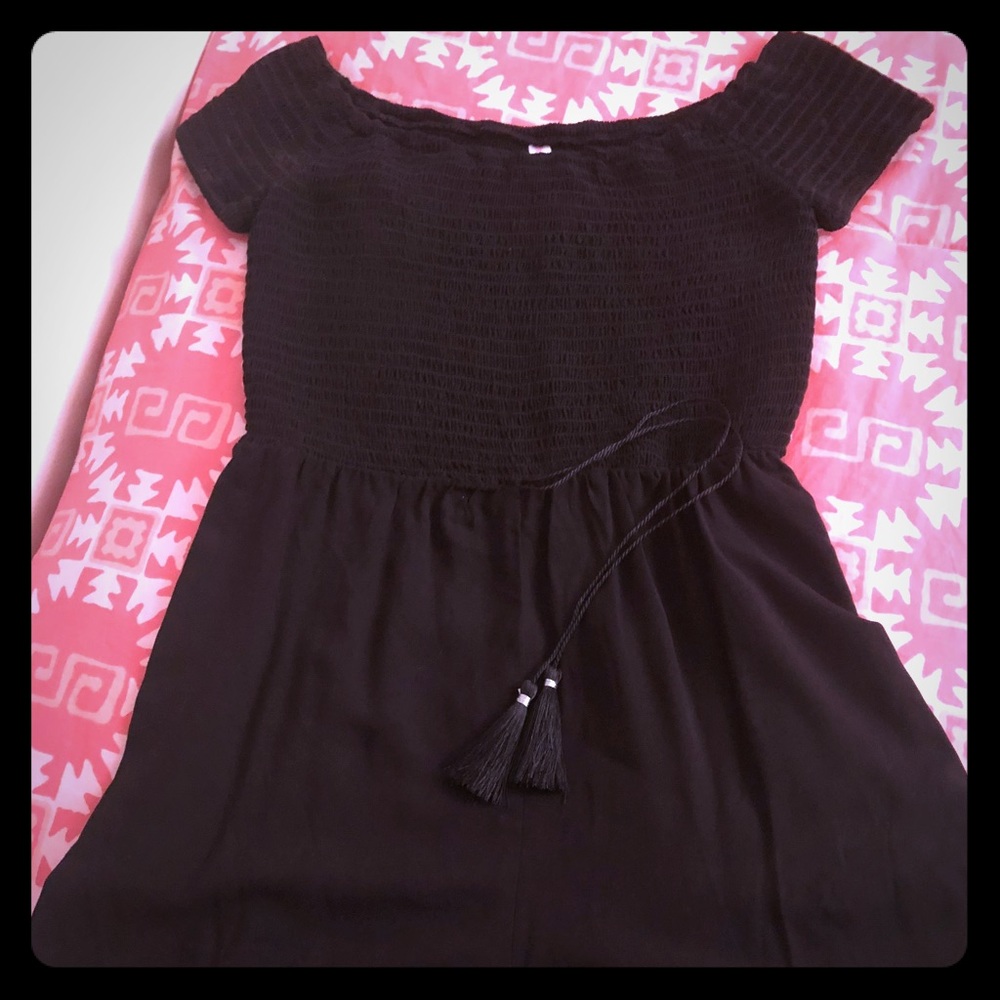 Target XS black off the shoulder romper.